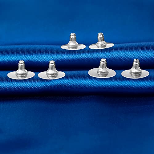 925 Sterling Silver Locking Earring Backs Replacements For Diamond Studs,14K White Gold Plated Hypoallergenic Secure Earring Backs(6 Pairs) #TOP3