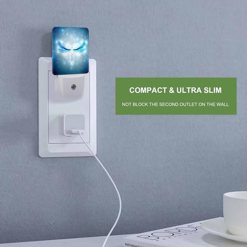 Image of LED Night Light,Shiny Abstract Dragonfly LED Night Light Plug into Wall with Dusk to Dawn Light Sensor White Energy Efficient Nightlight for Bedroom Bathroom Hallway Living Room Kitchen