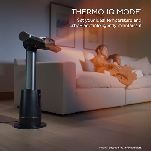 Shark TurboBlade Bladeless Tower Fan + Heat, Charcoal, TH202 | Ultra-Customizable Fan + Heater, Oscillates 180°, 10 Fan Speeds, 3 Heat Modes, Easy to Clean, Magnetic Remote - image 8