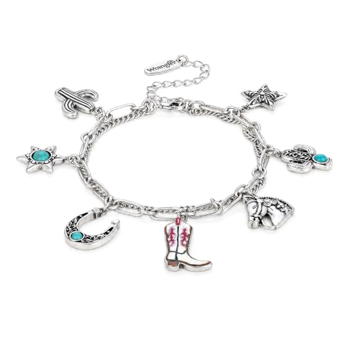 Image of Wrangler Turquoise Charm Bracelets for Women, Turquoise Jewelry for Women, Adjustable Size, Metal, no gemstone