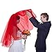 Fashion & Lifestyle Bridal Veil, Veils for Women Wedding, 2 Tiers Red Bridal Veils with Comb, Simple Tulle for Bachelorette Party Decorations, Red