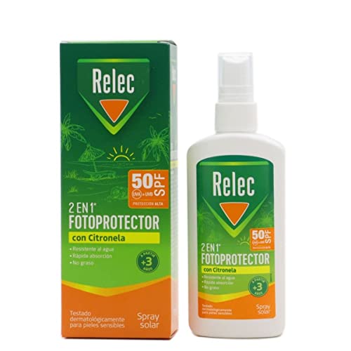 Relec - Crema Solar Antimosquitos | Fotoprotector SPF50 con Citronela Orgánioca - Alta Protección Contra la Radiación UVA y UVB - 100 ml