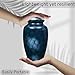 ALPHA Living HOME Handcrafted Urn for Ashes Adult Male Female, Blue Marble Finish Cremation Urn for Human Ashes, Decorative Funeral Memorial Urn with Secure Lid for Adult Man & Woman