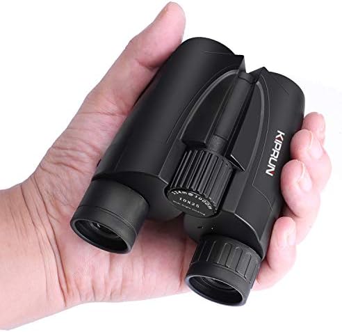 KIPRUN 10x25 Compact Binoculars with Low Light Night Vision,Large Eyepiece High Power Waterproof Binocular Easy Focus for Outdoor Hunting, Bird Watching, Traveling, Sightseeing Fit Adults and Kids.