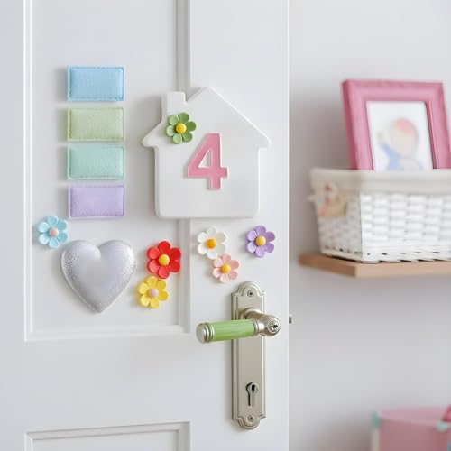 Set de 14 imanes decorativos florales para refrigerador miniatura 4