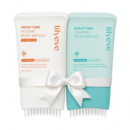 lilyeve GROWTURN Exosome Hair Growth Serum with Built-In Brush, 3.38 fl oz (Regrowth &amp; Soothing Duo)