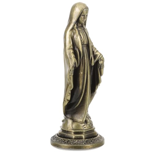 FOMIYES Statuetta Religiosa Madonna da Tavolo in Lega di Zinco Artigianale, Decorazione da Tavolo per Chiesa, Figura Vintage di Maria Robusta e Leggera per Casa e Ufficio