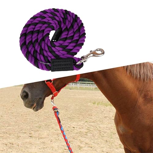 kowaku Horse Training Leash with Swivel Hook for Leading and Obedience, Purple Black