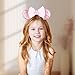Kuhanulys Mouse Ears Headbands - Cute Sequin Mouse Ears for Women Girls and Boys (Pink)