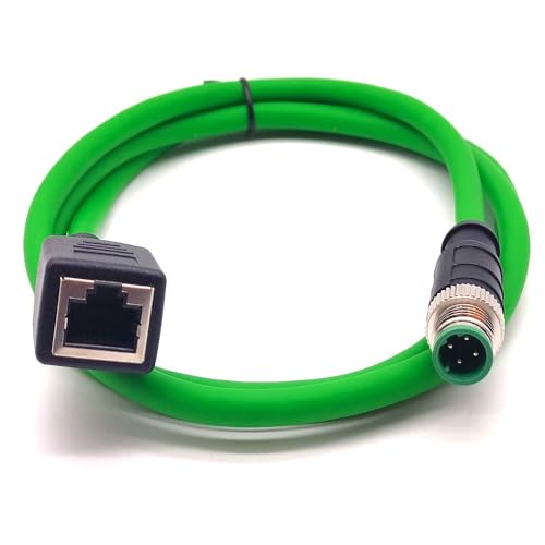 Cable Industrial Ethernet Cat6a M12 4-pin a RJ45 1 Metro miniatura 1