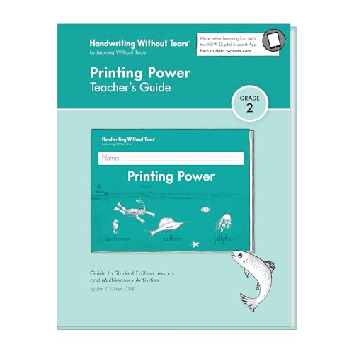 Learning Without Tears Printing Power Teacher's Guide, Age 7+, 2nd Grade+, Handwriting Practice, Writing Book, School & Home, Language Arts, Tutoring, Sensory