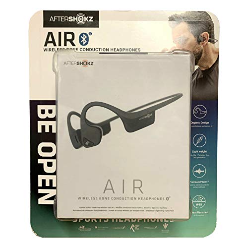AfterShokz Trekz - Auriculares de diadema inalámbricos con funda de almacenamiento portátil, color gris