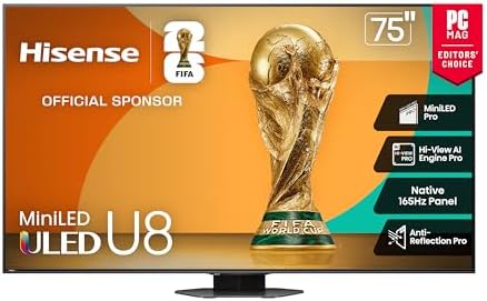 Hisense 75" Class U8 Mini-LED ULED 4K UHD Google Smart TV (75U8QG...