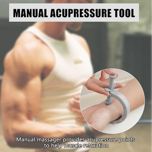 2PCS Acupuncture Clip Tool, Migraine Relief Hand Clip, Compact Pressure Point Massage Tool, Portable Pressure Point Clip for Hand Foot Ear Migraine Relief, Light Gray - Image 3