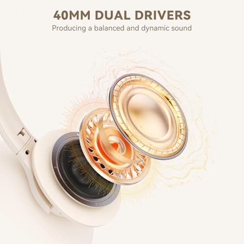 Image of KVIDIO Bluetooth Headphones Wireless Over Ear Headsets 65H Playtime