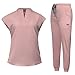 niaahinn Scrubs for Women Set New Design Top & Jogger Scrubs for Women Suit with Zipper Pocket Medium Uniform (Pink,S,Small)