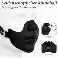 BDSM Knebel mit Zungenfixierung, verstellbarer Ball Gag Mundspreizer für Bondage Training, Silikon SM Mundknebel für Paare, Fetisch BDSM Spielzeug für Sklave & Sklavin（Schwarz/S） – Ansicht 3