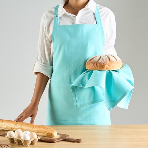 Image of Uni Plain Apron Title - 100% Cotton Kitchen Apron For Women & Men | Uni Plain, (28 inch X32 inch) | Durable Apron with Spacious Pocket - Perfect Kitchen Set for Home or Professional Use