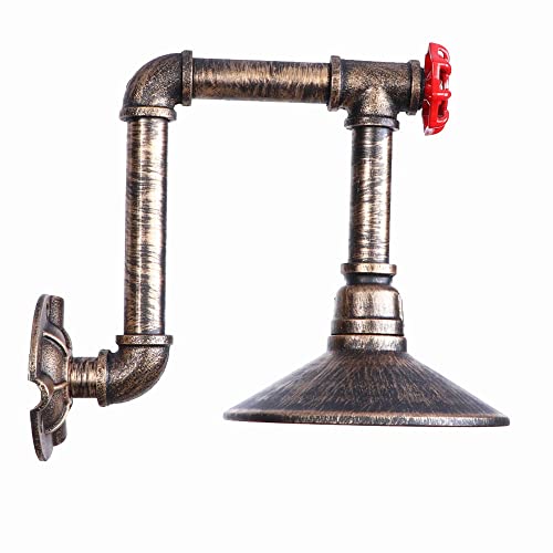 Aplique de pared industrial E27 de hierro forjado retro con diseño de tubería de agua 7