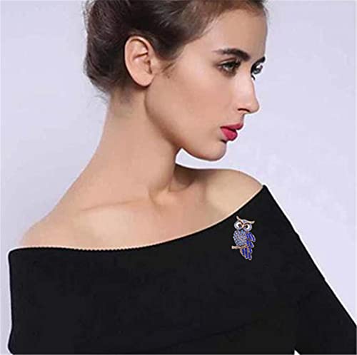 Image of Crystal Owl Brooches For Women Cute Big Blue Eye Owl Bird Brooch Pin Rhinestone Animal Brooch Pins Fashion Jewelry Accessories for Women Men Gift