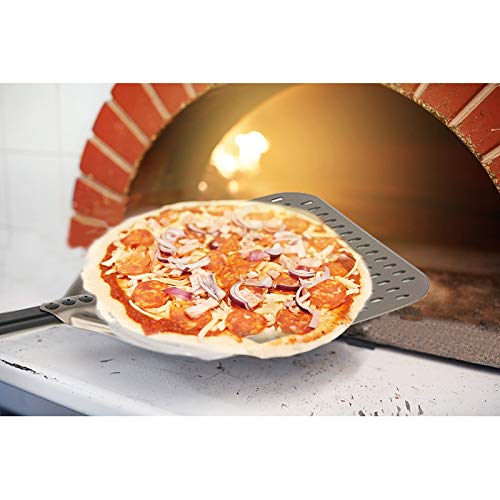 Perforated Pizza Peel, 12 X 14 Inch Anodized Aluminum Head Turning Peel, 22 Inch Overall, Metal Pizza Paddle For Indoor And Outdoor Pizza Oven… #TOP6