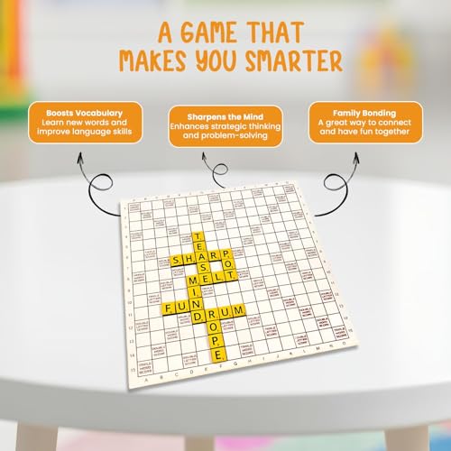 Image of Braintastic Word Lord Scrabble Game for 2-4 Players, Educational Word Building and Vocabulary Learning for Kids & Adults, Perfect for Home & Travel