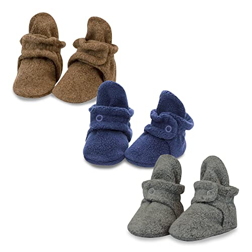 Image of Zutano Unisex Fleece Baby Booties with Organic Cotton Lining, Newborn Essentials