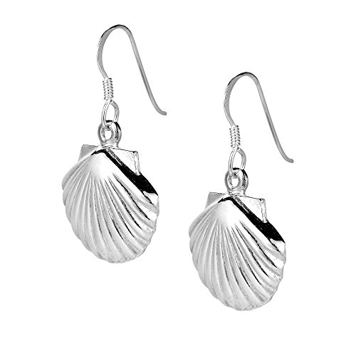AeraVida Beach Summer Seashell Clam Boho Sterling Silver Dangle Earrings | Chic Boho Style Sterling Silver Dangle Earring for Women | Jewelry Gift2