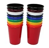 Rolling Sands 12oz Reusable Plastic Kids Cups Assorted (Set of 18, Made in USA, No BPA) Dishwasher S
