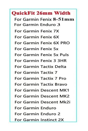 Correa de nailon Quick Fit de 26 mm con cierre ultra resistente para Garmin Enduro 3 5
