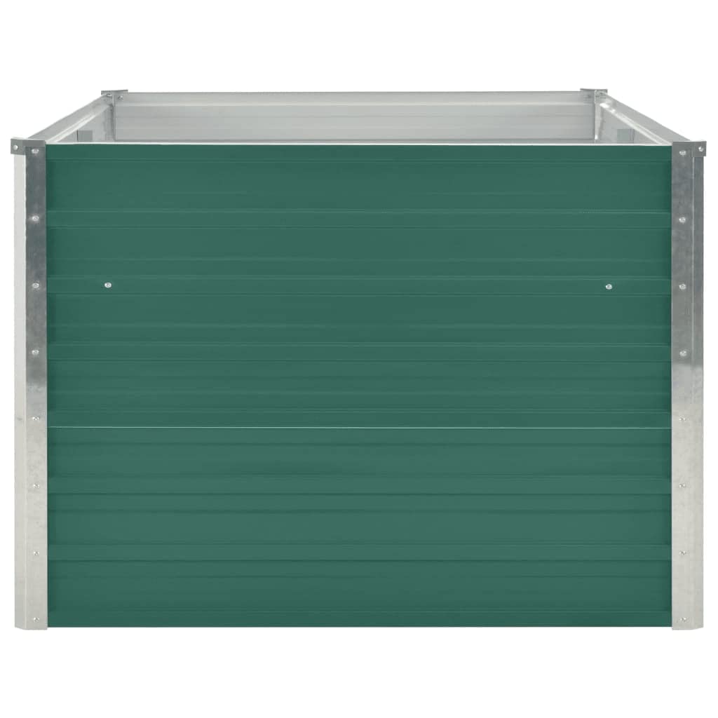 vidaXL Letto di Coltura Rialzato Cura Piante Orto da Balcone Bordo Arrotondato Elegante Fiori Vaso Fioriera 160x80x45 cm in Acciaio Zincato Verde