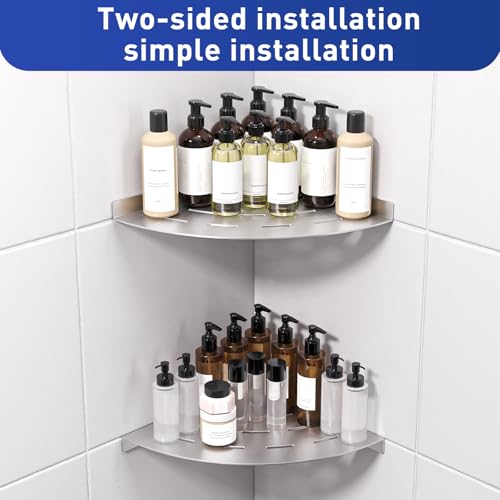 Étagère d'angle de douche en acier inoxydable 304 nickel