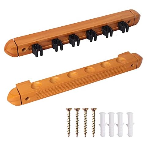 GSE Games & Sports Expert 6/8/12 Pool Cue Wall Mounted Rack. Billiard Cue Sticks Wall Rack (Several Colors Available) (6 Cue - Oak) Cover