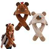 Sombrero para Orejas Móviles - Par De Sombreros De Peluche Capybara, Accesorio De Traje Interactivo con Movimiento De Oreja, Casco para Llevar En Invierno, Elemento De Estilo De Perfo