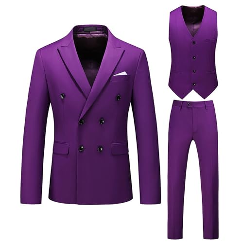 Costume d'affaires pour homme avec blazer ajusté à revers cranté robuste