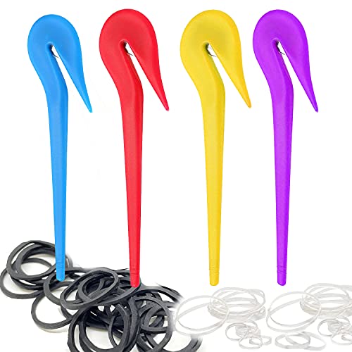 Elastic Hair Bands Remover Cutter,BEBEEPOO 4PCS Pony Pick for Cutting