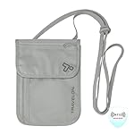 Travelon Rfid Blocking Undergarment Neck Pouch Travel Wallet, Gray, One Size - Image 3