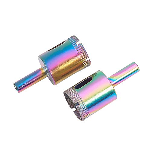 Utoolmart ガラスドリル ホールソー ドリルセット ドリルビットセット ガラス タイル用 ドリルビット ホールソーセット コアビット ガラス 穴あけ 混合 ガラス 研削 加工 穴あけ 硝子 大理石 陶器 レンガ タイル カッター カラフル 25mm 2pcs