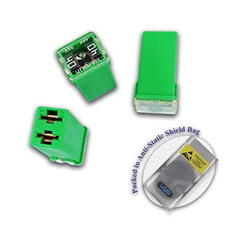 Vigor_Source 5pcs. JCAS40 40A 32V High Amp Fuse Littelfuse Square Auto Fuses Car Fuse 0495040 JCASE Cartridge Style Fuse, 40A, 32V, Green Cover