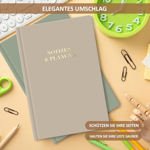 BIROYAL Tagesplaner Undatiert A5 - Daily Planner - To Do Planer mit Terminplan, Notizen & Planung - 7 Uhr bis 22 Uhr - To Do Listen Buch - Tagesübersichten HardCover - Terminplaner Für Büro