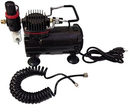 Inovart WAC1000 1/5 hp Mini Air Compressor with Moisture Trap, Filter, Pressure Regulator & Gauge, 6' Coiled Air Hose