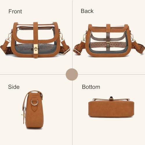 Image of LOXOMU Clear Bag for Stadium Events, Cute Clear Crossbody Bag Stadium Approved, Small Clear Concert Purse for Women
