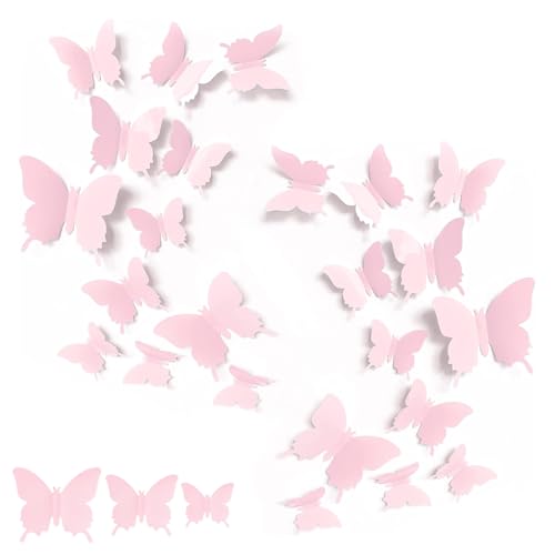 24 vinilos decorativos de mariposas pastel para cuarto miniatura 1
