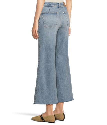 Madewell Women's Patch Pocket Flared Wide Leg Jeans with Raw Hem in Shalimar Wash3