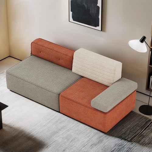 LumivoxNest Modular Sofa, Modern Minimalist 2-Seater Fabric 