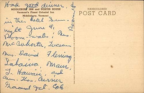 Miniatura 2 de Middlebury Inn and Porter House, Vermont's Finest Colonial Inn VT Original Antique Postcard