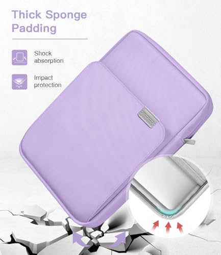 Image of MoKo 13.3-14 Inch Laptop Sleeve Bag Fits Mac Neo 13-inch A18 Pro, Mac Pro 13.3 inch M2 2022 /M5 /M5 Pro /M5 Max 14.2 inch 2026, Mac Air 13.6 inch M5 2026, Handle Carrying Case with Shoulder Strap, Purple