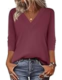 Zeagoo Women Plus Size Tops Long Sleeve Blouses Casual V Neck Shirts Fashion...