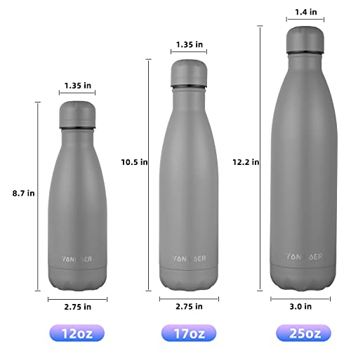 Insulated Water Bottle,Yonicoer 17Oz Double Walled Stainless Steel Metal Water Bottles, Vacuum Thermo Flasks For Daily Use, Sports, Gym, Travel,School #TOP4