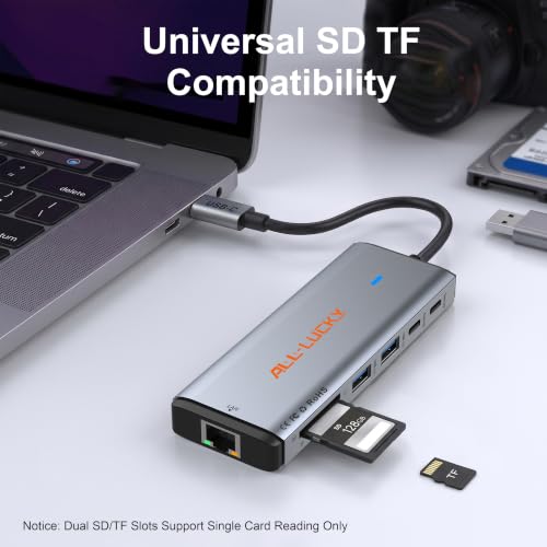 12-in-1 USB C Docking Station with Dual Monitor for Laptops/Desktop/PC by ALL- LUCKY - Used condition - Image 9